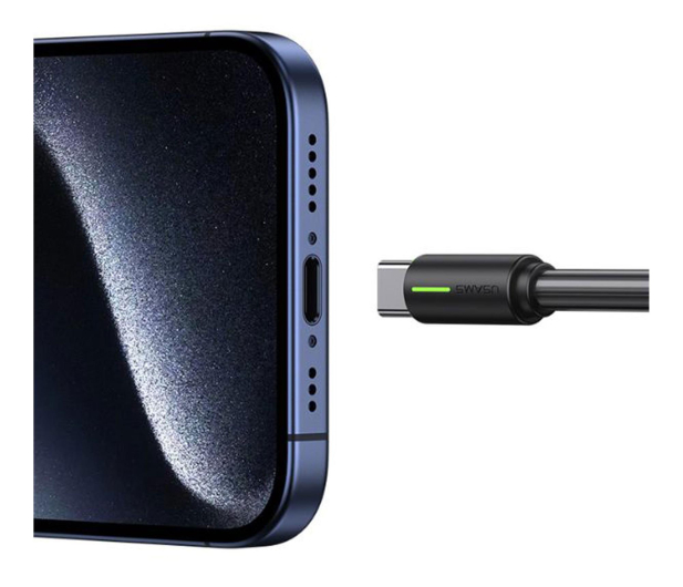USAMS Kabel USB-C 3A YU Series 1mUSB-C/USB-A czarny - 1569084 - zdjęcie 2